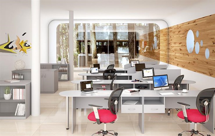 Набор мебели в офис SIMPLE с эргономичными столами и тумбами в Абакане - изображение 1